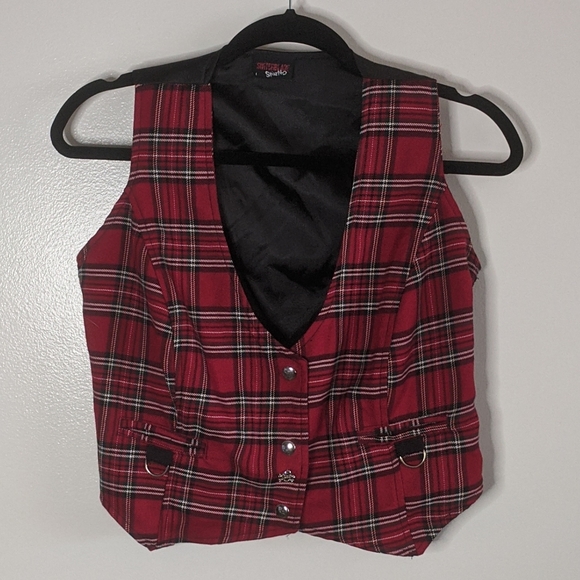 Switchblade Stiletto Plaid Vest Vintage Steady L - Picture 1 of 9